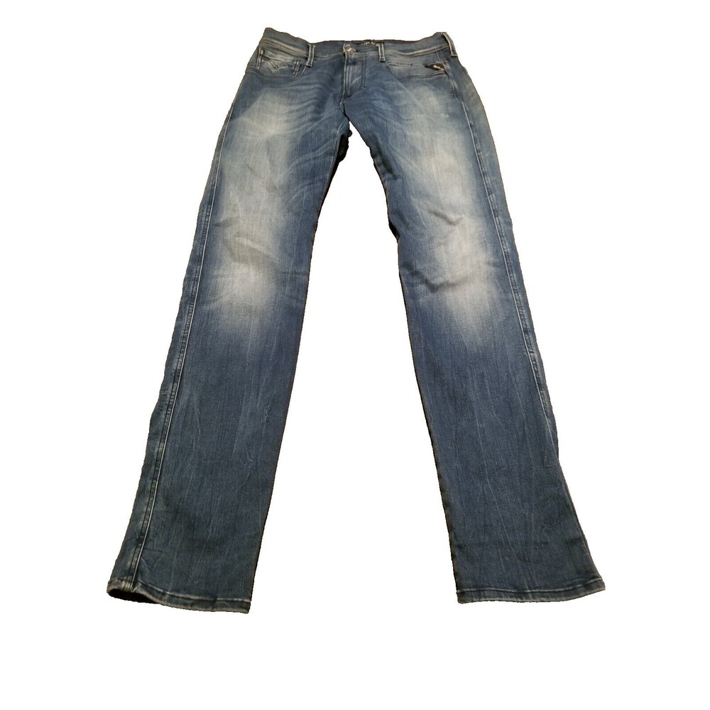 Replay Anbass Jeans Men's Size 31x34 Blue Stretch Faded M914 Denim (32×34.5)